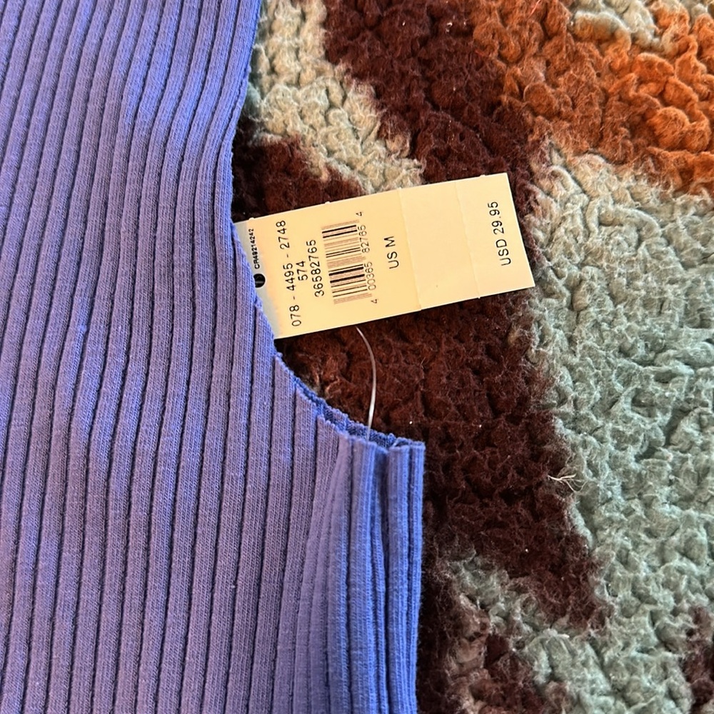 TWO NWT AERIE TOPS CROP TANK SIZE MEDIUM Orange and Purple Ribbed Tank Tops - Picture 2 of 5